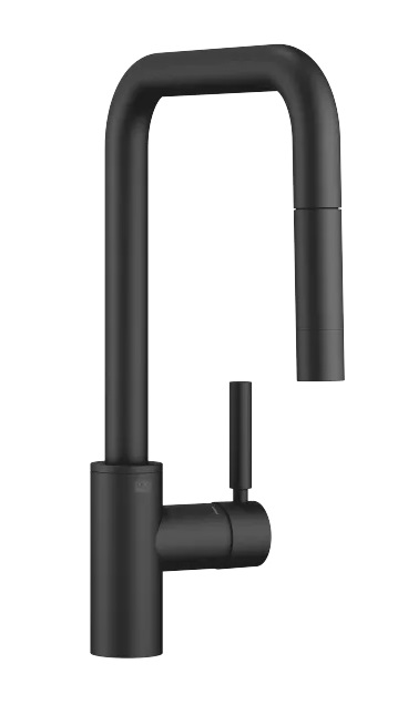 Dornbracht META SQUARE Смеситель однорычажный Pull-down с функцией душа 33870861-33 черный матовый
