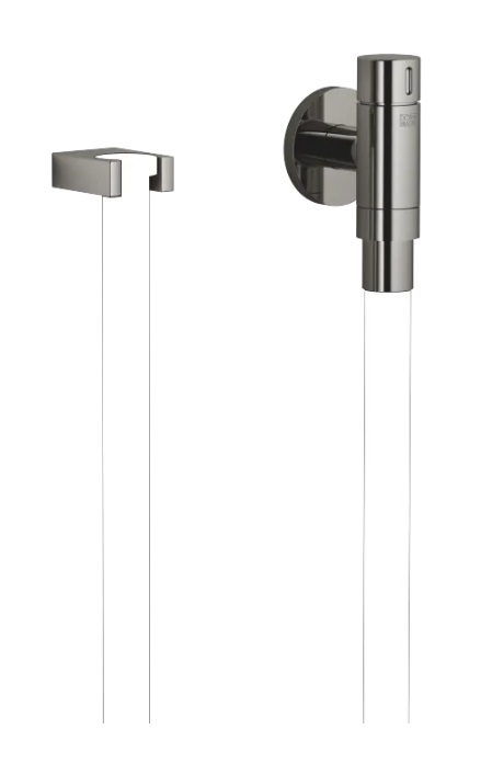 Dornbracht WaterTube Kneipp-настенное присоединительное колено с держателем для шланга с отдельной розеткой 27843979-19 темный хром