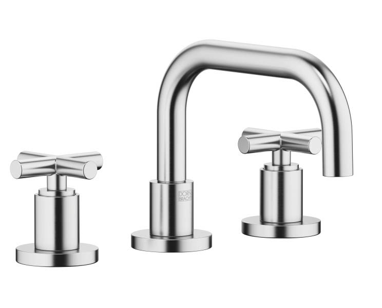 Dornbracht Tara Смеситель для умывальника на 3 отверстия 20705892-93 хром сатинированный