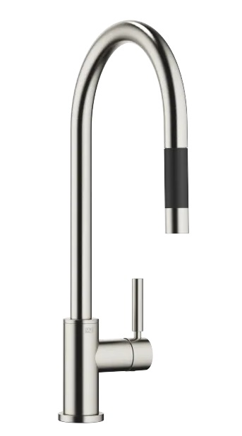 Dornbracht TARA Смеситель однорычажный Pull-down с функцией душа 33870888-06 платина матовая