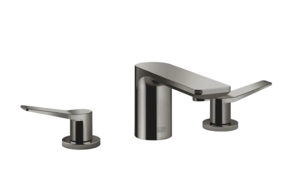 Dornbracht Liss? Смеситель для умывальника на три отверстия со сливным гарнитуром 20713845-19 темный хром