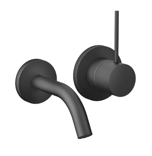 Dornbracht META SLIM Смеситель для умывальника настенный 36867662-33 черный матовый