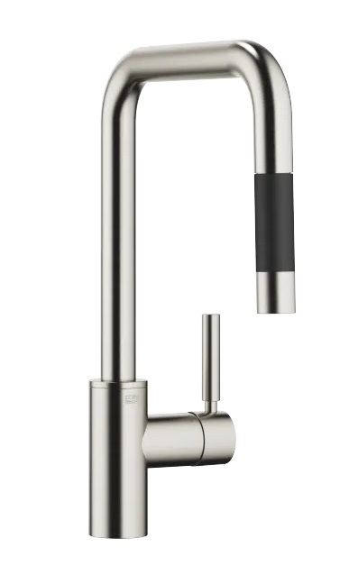 Dornbracht META SQUARE Смеситель однорычажный Pull-down с функцией душа 33870861-06 платина матовая