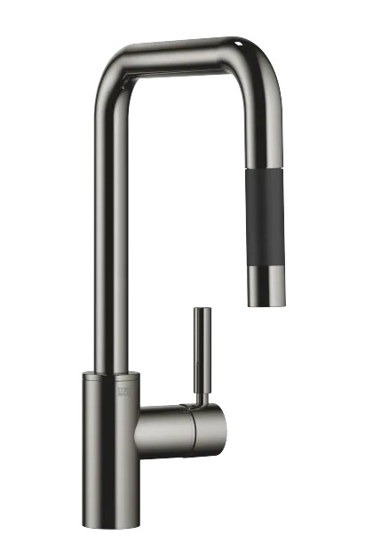 Dornbracht META SQUARE Смеситель однорычажный Pull-down с функцией душа 33870861-19 темный хром