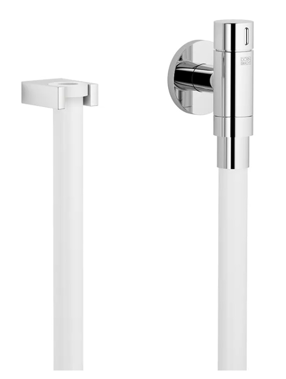 Dornbracht WaterTube Kneipp-настенное присоединительное колено с держателем для шланга с отдельной розеткой 27843979-93 хром сатинированный