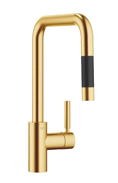 Dornbracht META SQUARE Смеситель однорычажный Pull-down с функцией душа 33870861-28 латунь сатинированный
